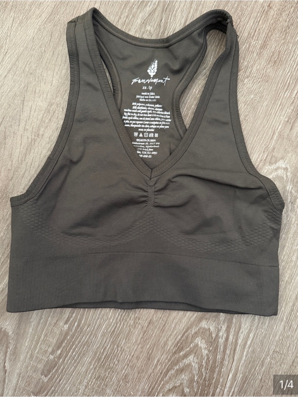Dark Green Free People Movement Seamless Racerback Sports Bra M/L